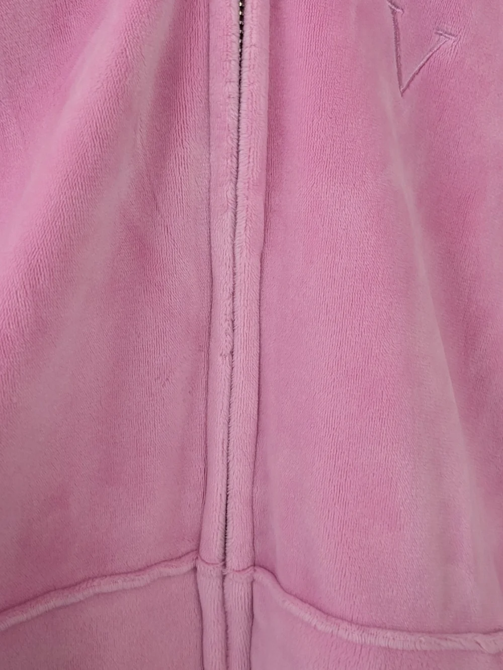 Large Victoria's Secret Pink Velour Zip Hoodie with Embroidered V - Picture 8 of 8